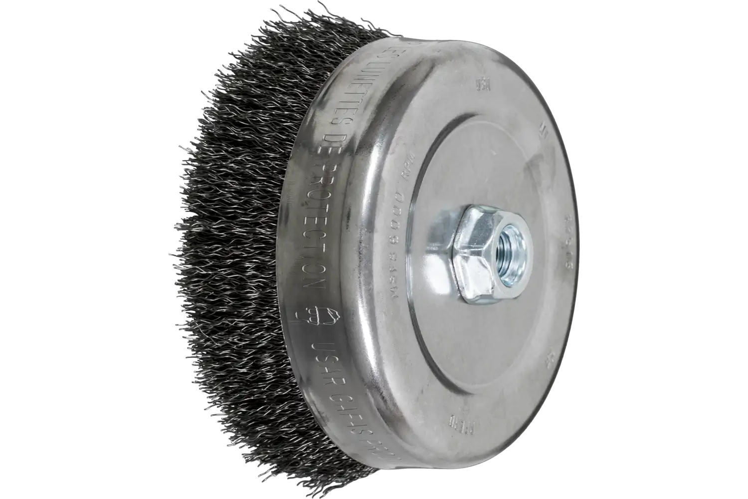 Show details for Pferd Crimped Wire Cup Brush 6" Dia. .014 Carbon Steel 5/8-11 Thread Picture of Pferd Crimped Wire Cup Brush 6" Dia. .014 Carbon Steel 5/8-11 Thread